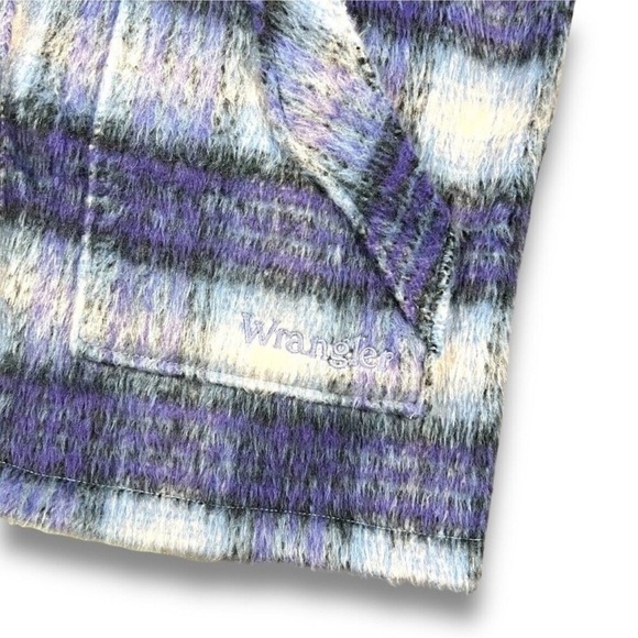 Urban Outfitters Wrangler Plaid Oversized Wool Blend Western Jacket NWT - Picture 13 of 15